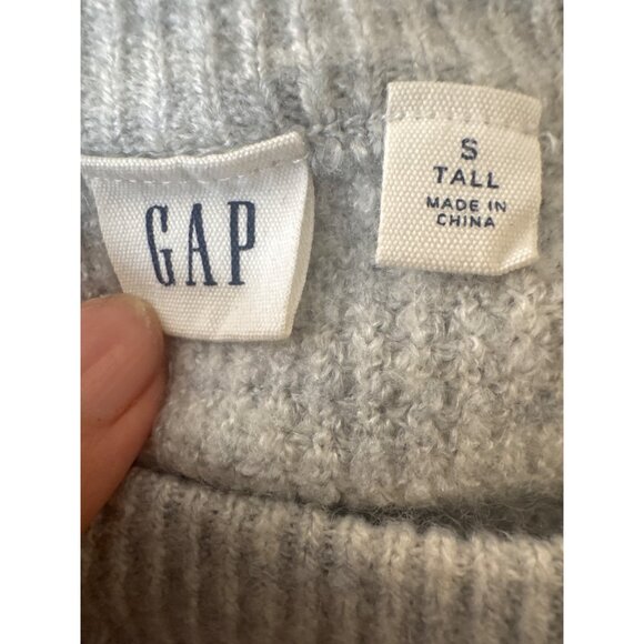 2/$30 Gap Womens Small Tall Gray Knit Sweater Acrylic Blend Cozy Fabric - Picture 4 of 16